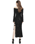 Devil Fashion Womens Hellscorned Long Gothic Split Maxi Dress