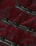 Punk Rave Alcazar Mens Waistcoat Vest - Red Damask
