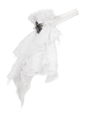 Devil Fashion Chiffon Lace Jabot Cravat - White