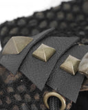 Devil Fashion Womens Dieselpunk Mouthguard Face Mask Brown Black Studs Goth Punk