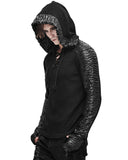Devil Fashion Mens Dieselpunk Hooded Top Black Gothic Punk Apocalyptic Hoodie