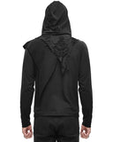 Devil Fashion Mens Apocalyptic Punk Hooded Top Black Dieselpunk Goth Cowl Hoodie