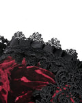 Dark In Love Romantic Gothic Vampire Velvet & Lace Blouse Top - Red & Black