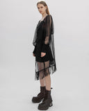 Punk Rave Daily Life Hooded Mesh Cloak