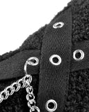 Dark In Love Goth Punk Lolita Black Fleece Cross Chain Armwarmers Sleeves Gloves