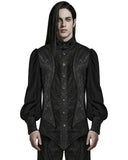 Punk Rave Mens Sinisteria Gothic Jacquard & Spider Web Dress Shirt
