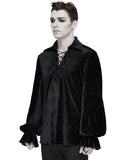 Devil Fashion Mens Gothic Poet Pirate Shirt Top Black Velvet Steampunk Vampire