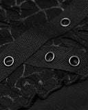 Punk Rave Plus Size Apocalyptic Gothic T Shirt Top Black Shredded Straps Grunge