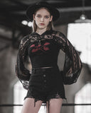Punk Rave Daily Life Gothic Lace Hooded Bolero Top