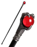 Penny Dreadful Gothic Dragon Claw Swaggering Cane - Red Orb