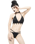 Devil Fashion Gothic Lace Bikini Two-Piece Swimwear Bikini Set