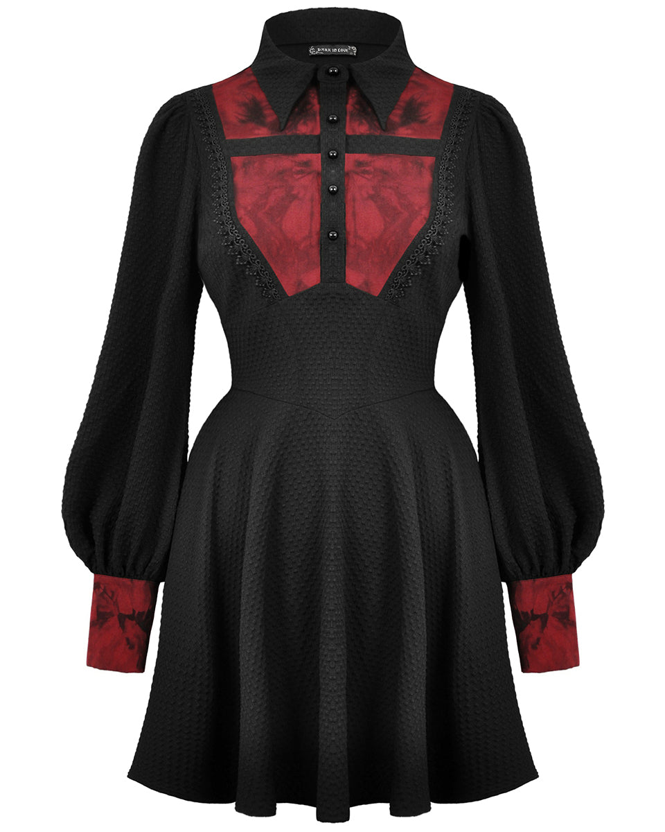 Dark In Love Womens Gothic Lolita Bleeding Cross Mini Dress
