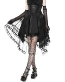 Dark In Love Gothic Lace & Mesh Open Front Corset Skirt
