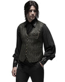 Punk Rave Mens Ottensian Steampunk Waistcoat Vest - Black & Gold