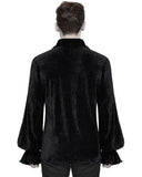 Devil Fashion Mens Gothic Poet Pirate Shirt Top Black Velvet Steampunk Vampire