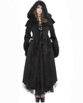 Devil Fashion Womens Long Gothic Chenille Hooded Winter Coat