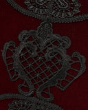 Punk Rave Gothic Home Lace Applique Filled Cushion - Red Velvet