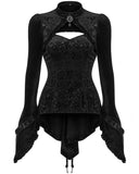 Punk Rave Shadowflower Womens Gothic Velvet Top