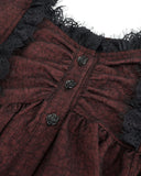 Devil Fashion Womens Gothic Vampire Witch Blouse Tunic Top Dress Red Black Lace