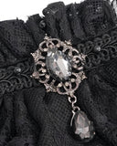 Devil Fashion Chiffon Lace Jabot Cravat - Black