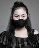 Punk Rave Gothic Lace Applique Face Cover Mask