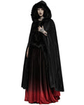 Punk Rave Womens Gothic Hooded Cloak - Black