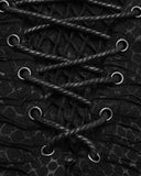 Punk Rave Womens Apocalyptic Gothic Grunge Shredded Mesh Hooded Top Hoodie Black