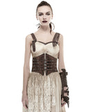 Punk Rave Valkyrie Cincher Corset - Brown