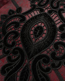 Punk Rave Gothic Home Lace Applique Filled Cushion - Red