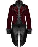 Devil Fashion Tresillian Mens Gothic Tailcoat - Red & Black