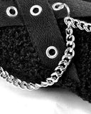Dark In Love Goth Punk Lolita Black Fleece Cross Chain Armwarmers Sleeves Gloves