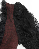 Devil Fashion Womens Gothic Vampire Witch Blouse Tunic Top Dress Red Black Lace