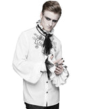 Devil Fashion Calpernicus Mens Gothic Shirt & Cravat - White