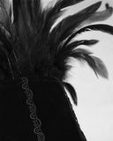 Eva Lady Gothic Velvet Feather High Collar Bolero Shrug