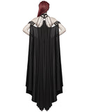 Punk Rave Womens Gothic Cyberpunk Chained Harness Straps & Long Cape Cloak Black
