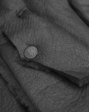 Devil Fashion Mens Dieselpunk Winter Coat Jacket Black Shearling PU Leather Goth