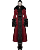 Devil Fashion Whispering Forest Womens Gothic Coat - Red & Black