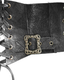 Devil Fashion Philodendron Cincher Corset Belt - Black Faux Leather
