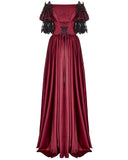 Punk Rave Crimson Bride Gothic Wedding Dress