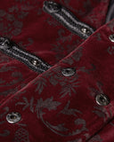 Punk Rave Alcazar Mens Waistcoat Vest - Red Damask