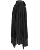Punk Rave Daily Life Urban Occult Asymmetric Pleated Lace Skirt