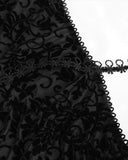 Eva Lady Dark Baroque Gothic Velvet Flocked Mesh Slip Dress