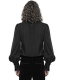 Punk Rave Mens Gothic Regency Shirt Top Black Jabot Cravat Tie Steampunk Vampire