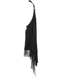 Punk Rave Womens Gothic Grunge Waistcoat Sleeveless Cloak Cape Shrug Black Mesh