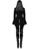 Devil Fashion Athanasius Womens Gothic Tailcoat Jacket - Black Damask