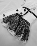 Devil Fashion Calpernicus Mens Gothic Shirt & Cravat - White