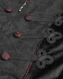 Devil Fashion Vladimyre Gothic Regency Waistcoat Vest - Black & Red