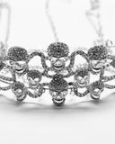 Punk Rave Womens Gothic Crown Of Skulls Chained Tiara