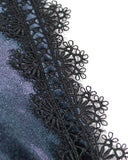 Devil Fashion Two-Piece Gothic Bikini Swimwear Set - Black/Red Velour Velvet