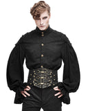 Devil Fashion Mens Steampunk Gothic Belt Corset Girdle Bronze Brown Faux Leather